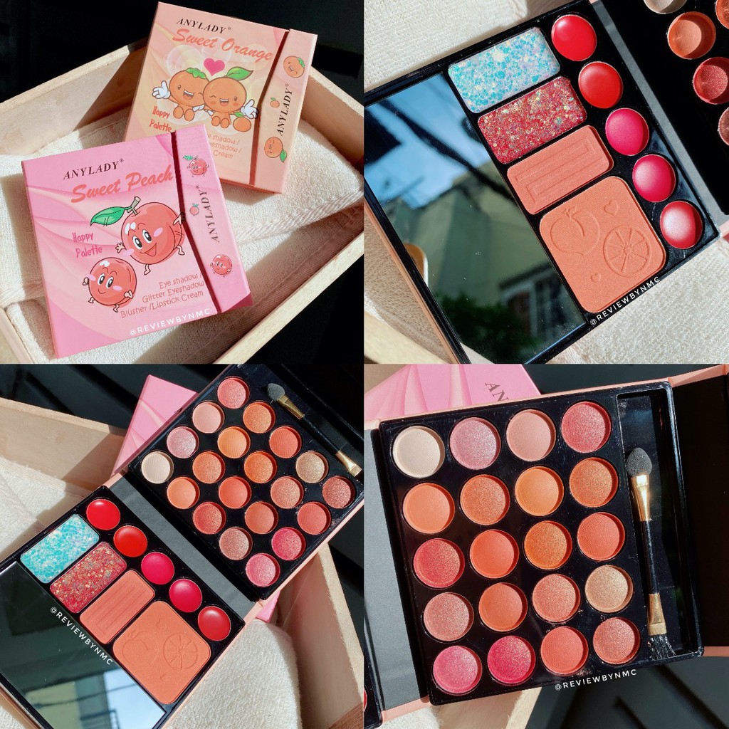 Phấn bóp trang điểm đa năng Happy Palette Sweet cam đào siêu dễ thương