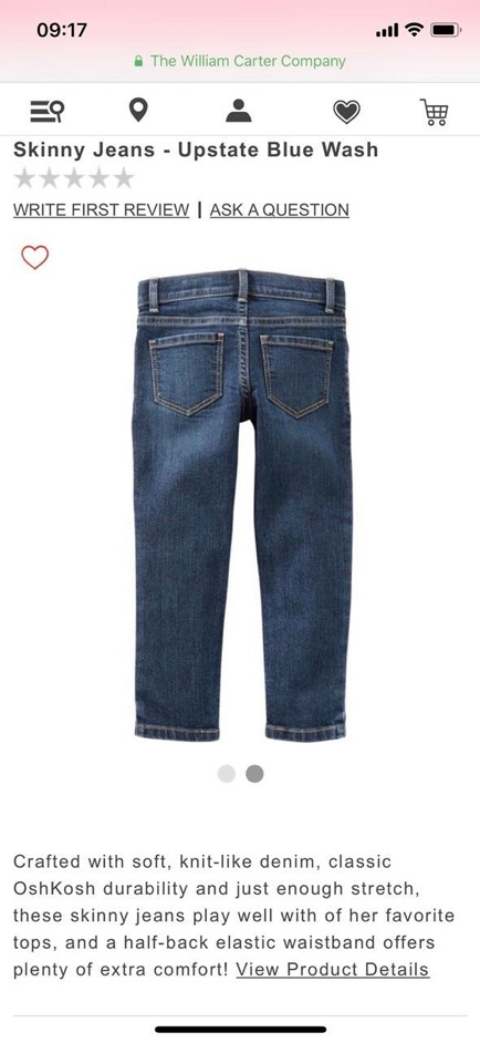 Quần jean dài bé gái Oshkosh