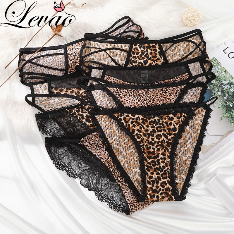 Quần Lót Nữ Levao Phối Ren Họa Tiết Da Báo Gợi Cảm