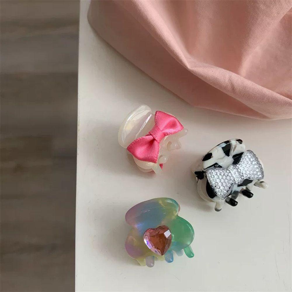 Kẹp Tóc Càng Cua Hình Nơ Nhỏ Xinh Nhiều Màu Sắc Phong Cách Vintage Thanh Lịch Cho Nữ