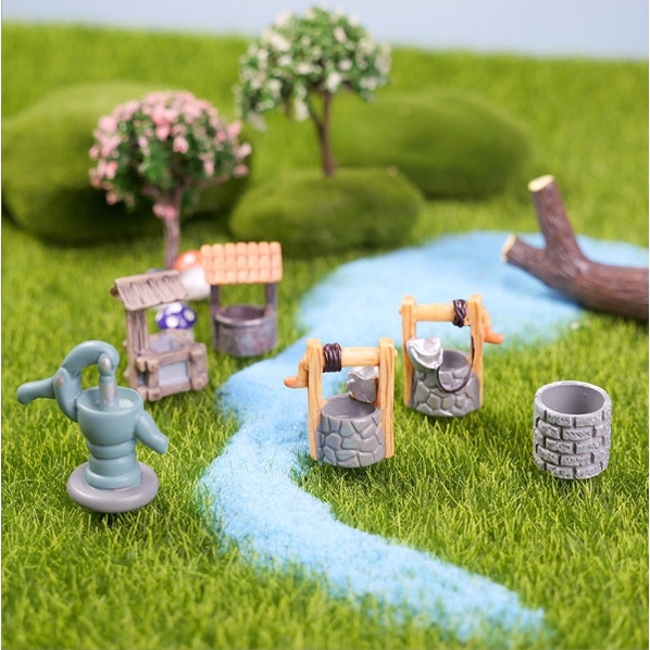 Mô hình các loại giếng nước (giếng khoan, giếng cổ kéo nước) trang trí sa bàn, tiểu cảnh, terrarium, DIY