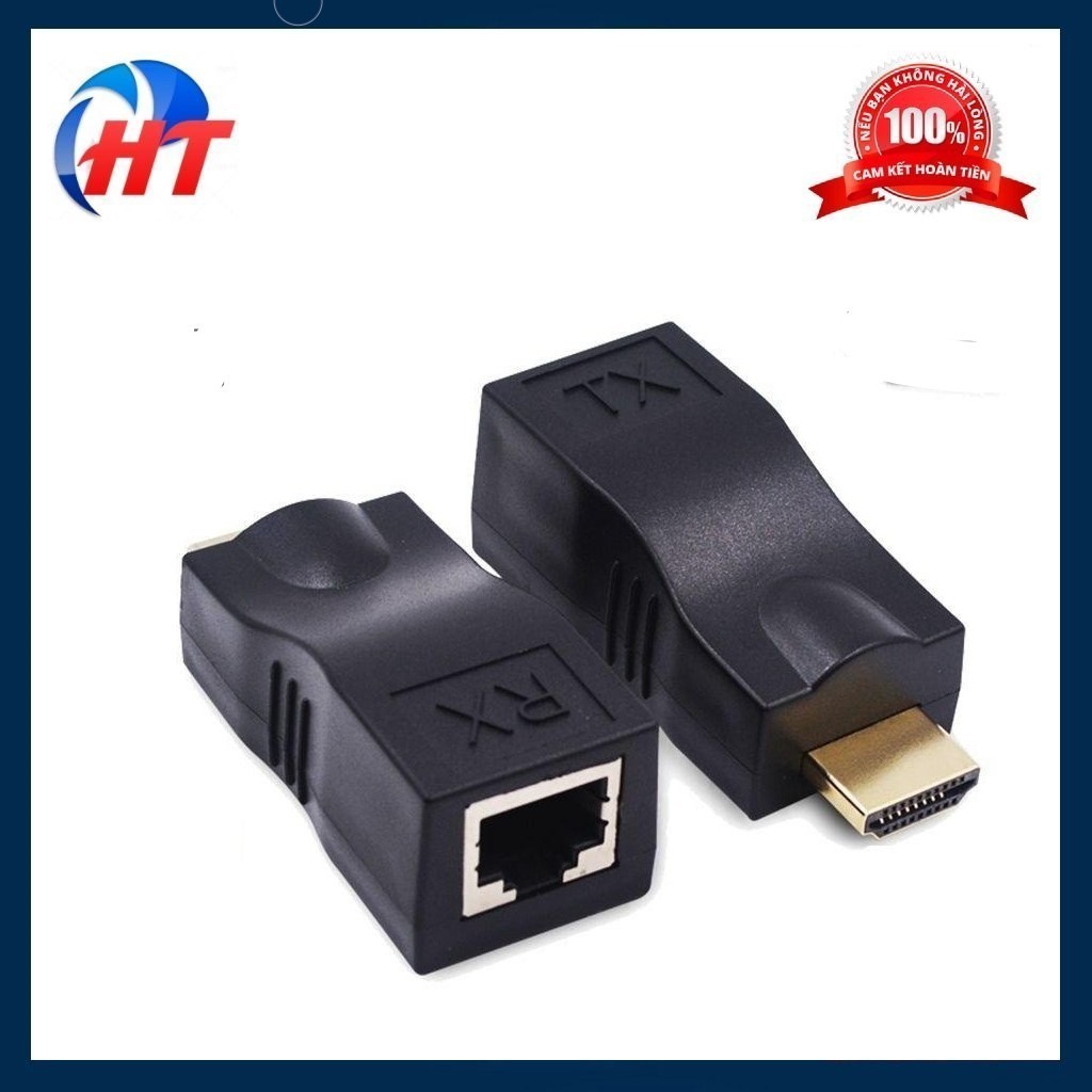 (ĐEN) - 4K HD Extender 30M (Nối Dài HDMI Chuẩn 4K bằng Dây LAN 30m)