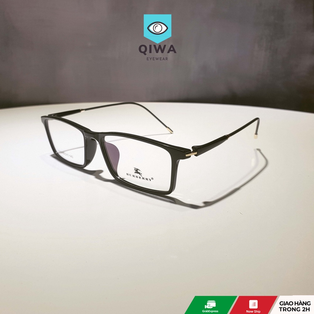 Gọng kính cận nam nữ mắt vuông gọng nhựa dẻo thời trang cao cấp, kính mắt Qiwa Eyewear 1214
