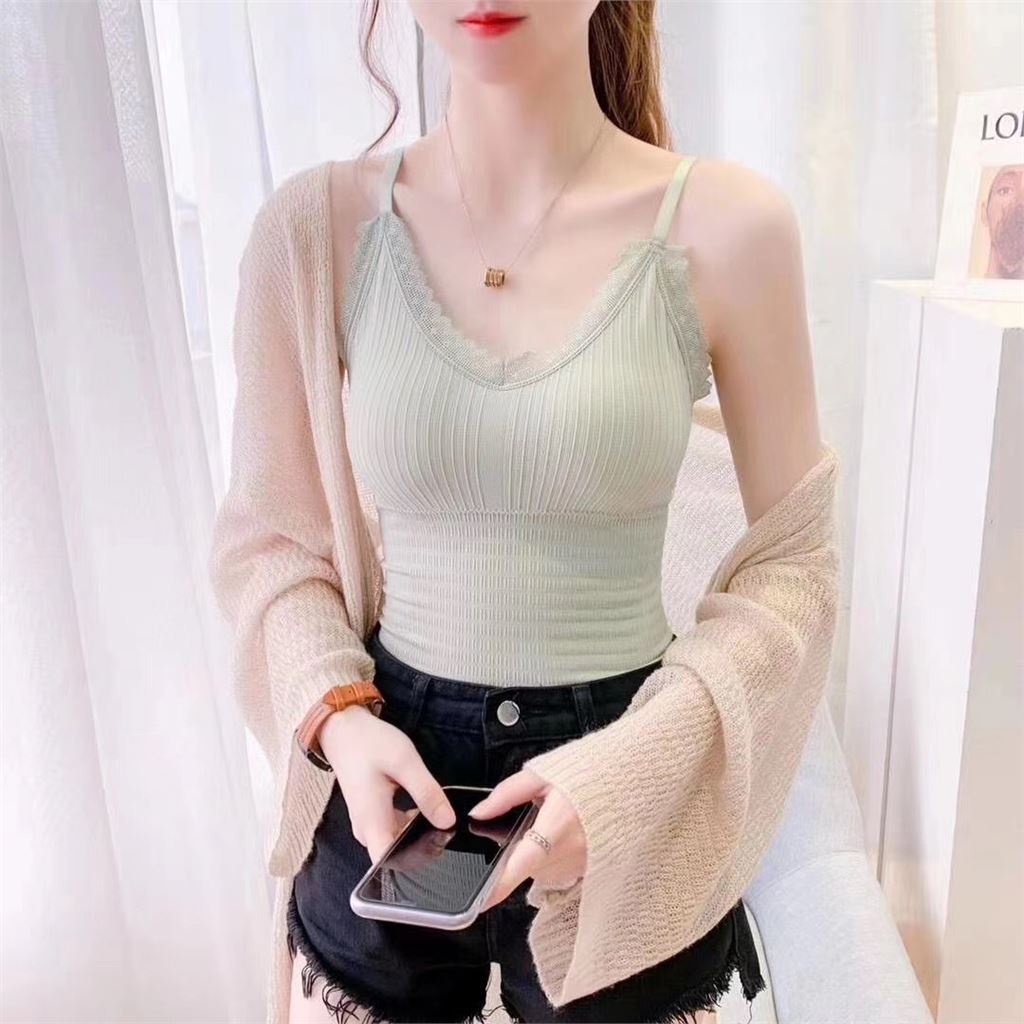 Dây đeo tuyệt đẹp mới cổ chữ V có đệm áo bằng ren gợi cảm