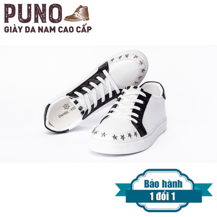 Giày thể thao nam da cao cấp Puno GT09 màu trắng