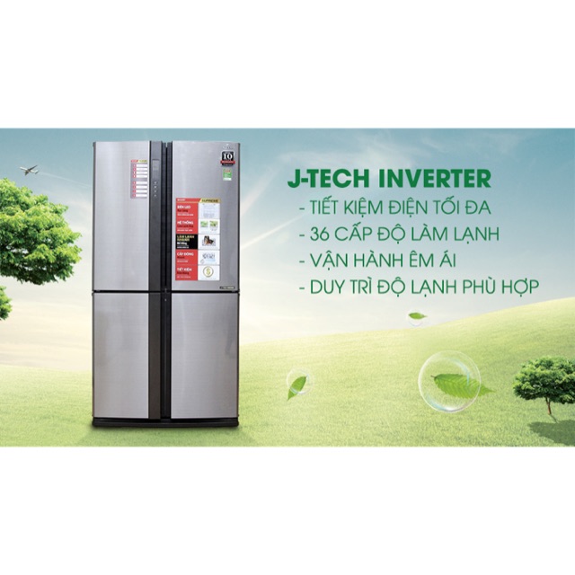 Tủ lạnh Sharp 4 cánh 626L SJ-FX630V-ST