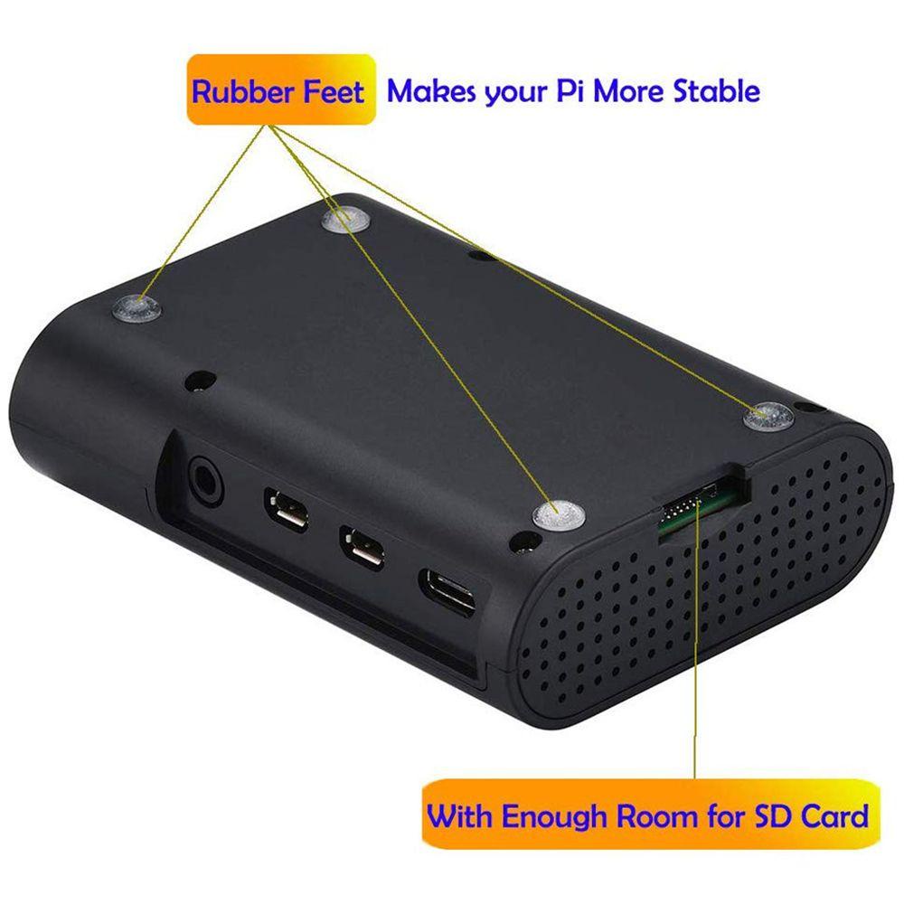 Vỏ Tản Nhiệt Màu Đen Siêu Bền ASB Cho Raspberry Pi 4 Model B, Pi 4B, Pi 4