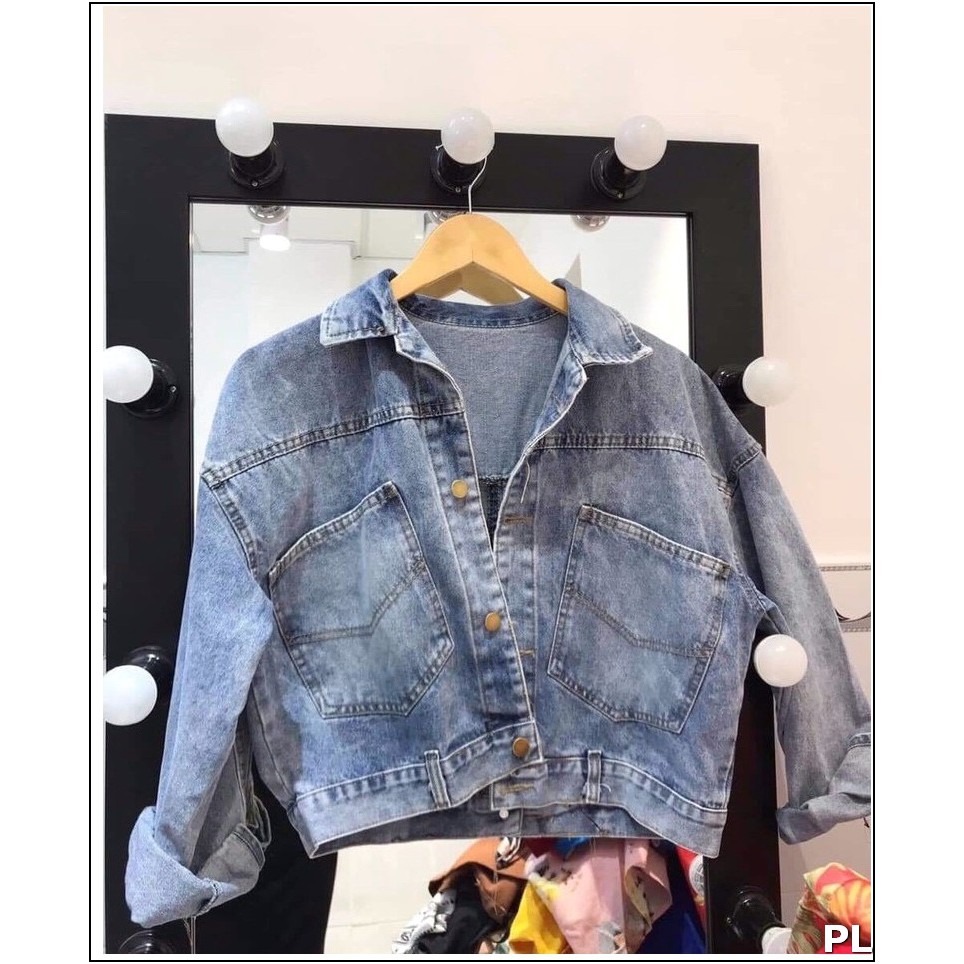 ÁO KHOÁC JEAN NỮ STREN PHỐI CÚC SAU LƯNG SIÊU HOT XỊN PL2-05