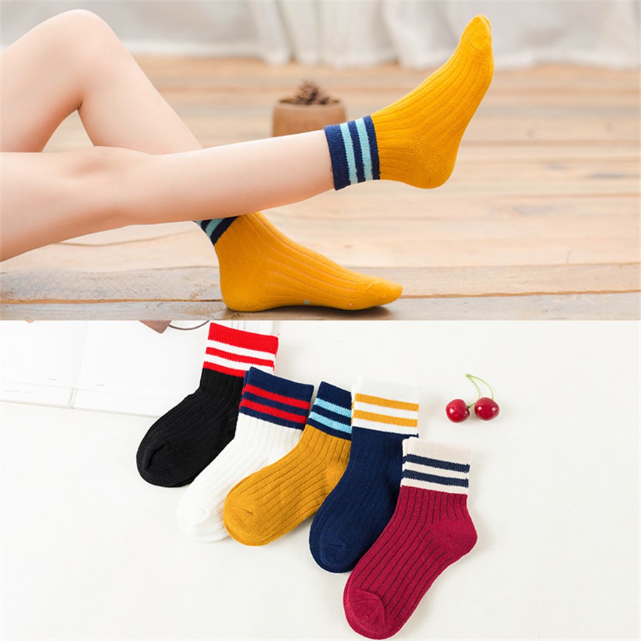 Set 5 đôi vớ cotton họa tiết hoạt hình cho bé