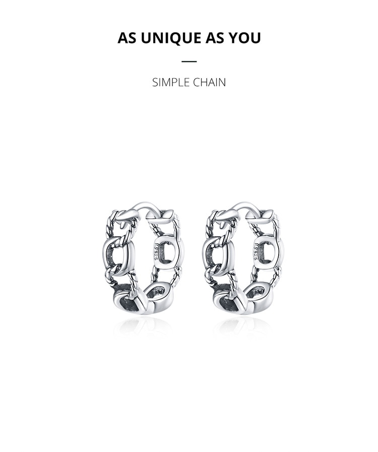 Khuyên Tai Bamoer SCE960 Bằng Bạc 925 Đính CZ Kiểu Dáng Tròn Cho Nữ