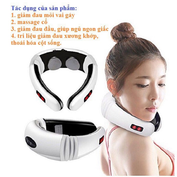 Máy Massage Cổ, Trị Liệu Thoái Hóa Cột Sống Cổ - Loại 3D Trị Liệu Cao Cấp - Massage Cổ Trị Liệu Đau Mỏi Vai Cứng Gáy