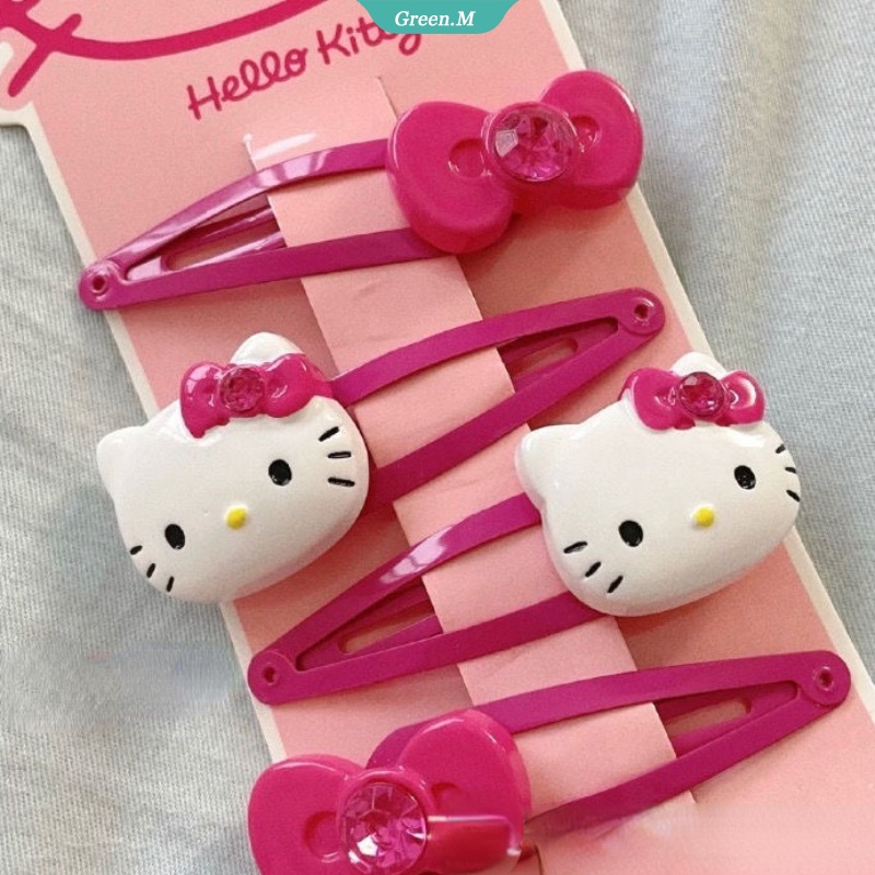 SANRIO Bộ 4 Kẹp Tóc Nơ Hình Hello Kitty Cho Bé Gái