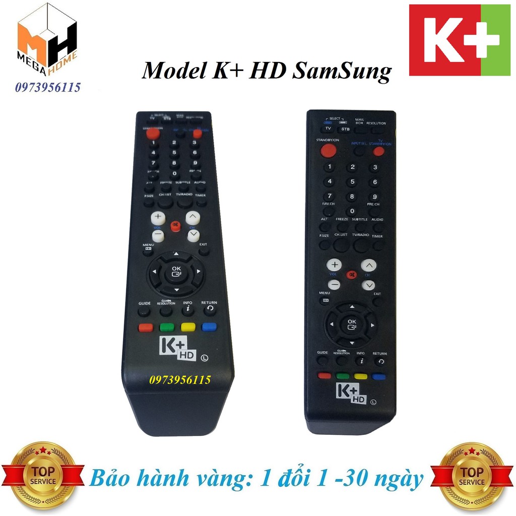 Điều khiển đầu thu K + chính hãng full mẫu