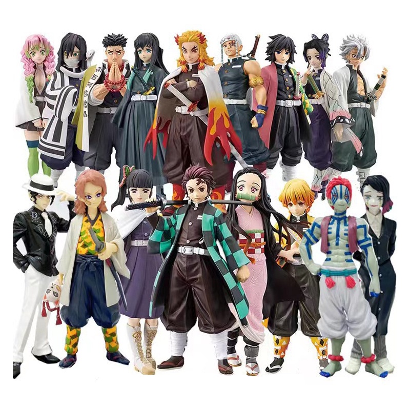 Mô Hình Đồ Chơi Nhân Vật anime demon slayer kamado tanjirou agatsuma zenitsu nezuko akaza sabito kyoujurou giyuu inosuke Mitsu Annai kyoumei pvc 21 Kiểu