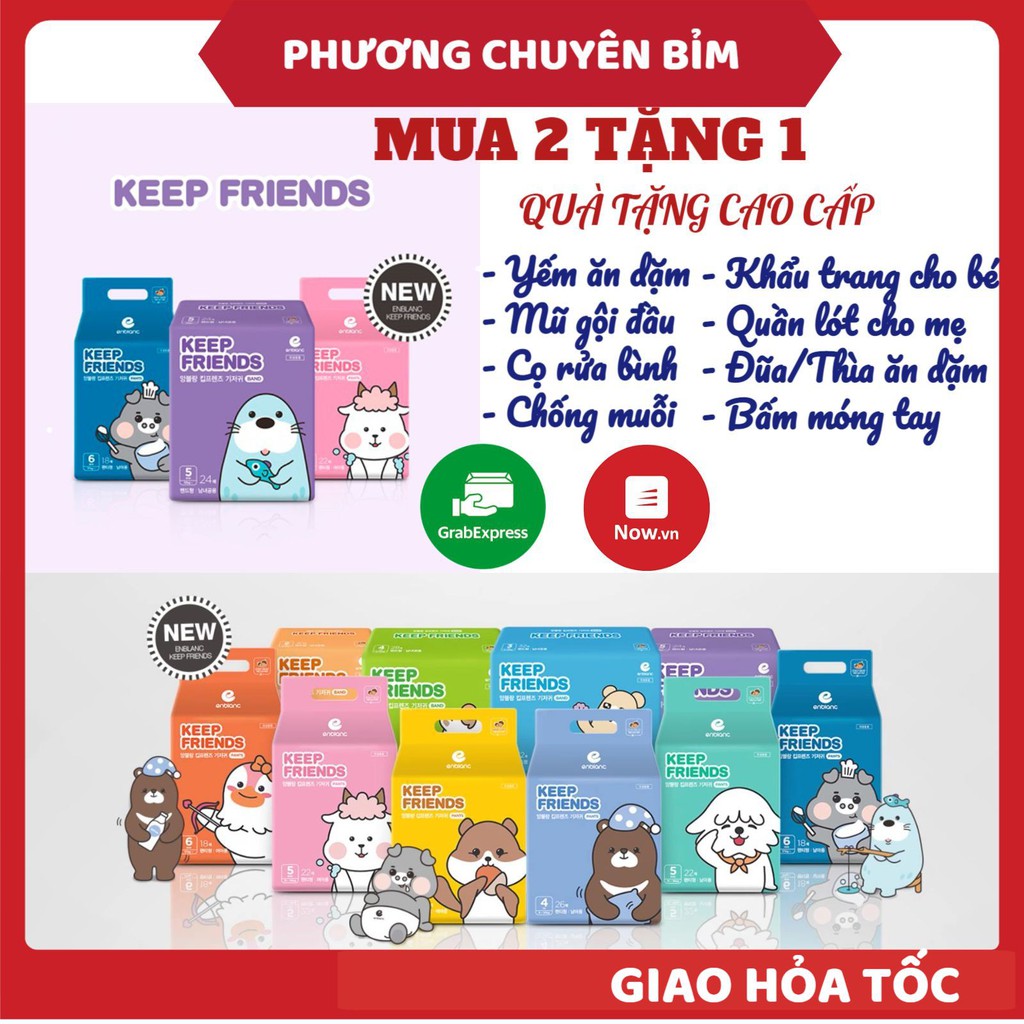 Bỉm Enblanc Keep Friend FREESHIP Bỉm Keep Friend Nội Địa Hàn Quốc Chính Hãng Đủ Size Dán/Quần S40/M32/L28/XL24/L26