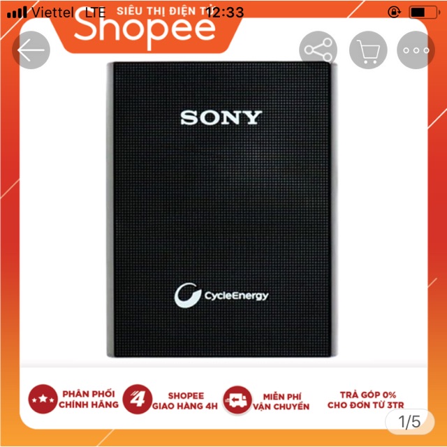 Sạc dự phòng sony cp-v3
