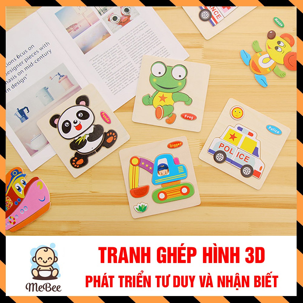 Combo 5 Tranh ghép hình gỗ 3D phát triển tư duy cho bé