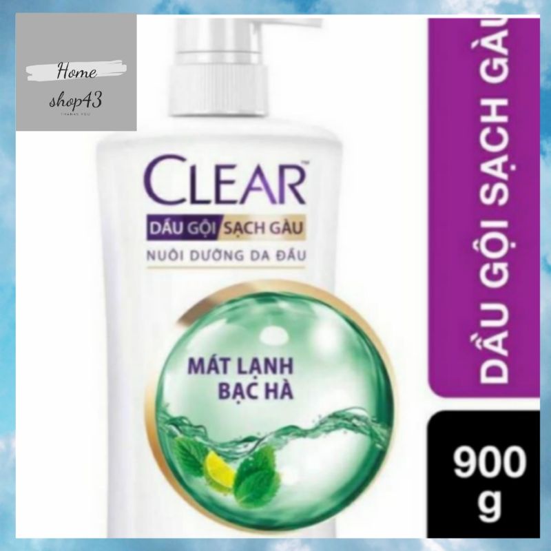 Dầu gội sạch gàu Clear mát lạnh bạc hà 900g