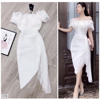 Đầm trễ vai dvc dự tiệc sang chảnh