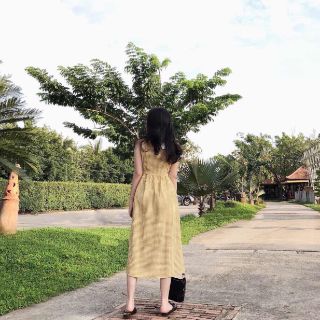ĐẦM MAXI CARO CỘT EO KÈM ẢNH VÀ VIDEO THẬT