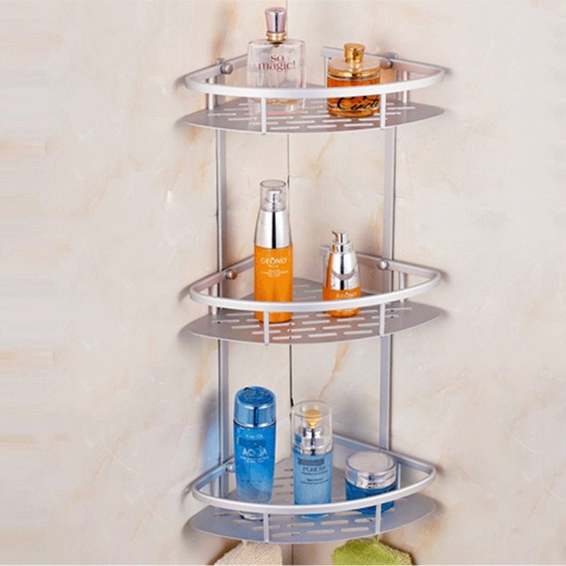 Kệ Nhôm 1 / 2 / 3 Tầng Gắn Góc Tường Nhà Tắm / Nhà Bếp