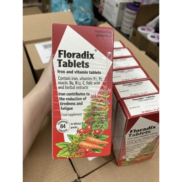 Sắt viên hữu cơ Floradix rau củ hộp 84 viên
