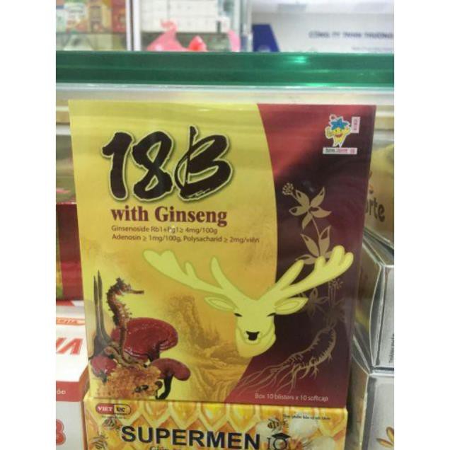 (Nhà Thuốc) [Viên uống] Thực phẩm chức năng Vitamin 18B With Ginseng hộp 100v Bồi bổ sức khoẻ