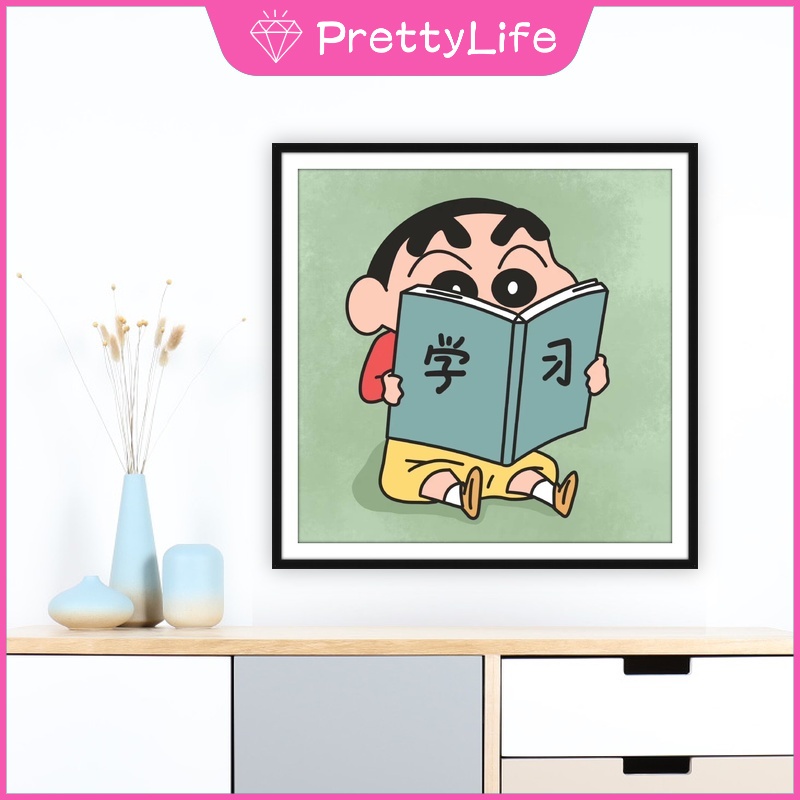 Bộ Tranh Đính Đá 5D Tự Làm Hình Shin-Chan Nhật Bản 30x30cm / 40x40cm / 50x50cm