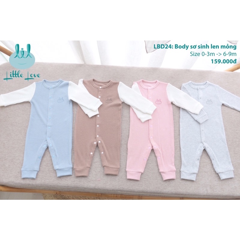 [Little love] Body LiL len mỏng cúc bấm cho bé (3-9M)