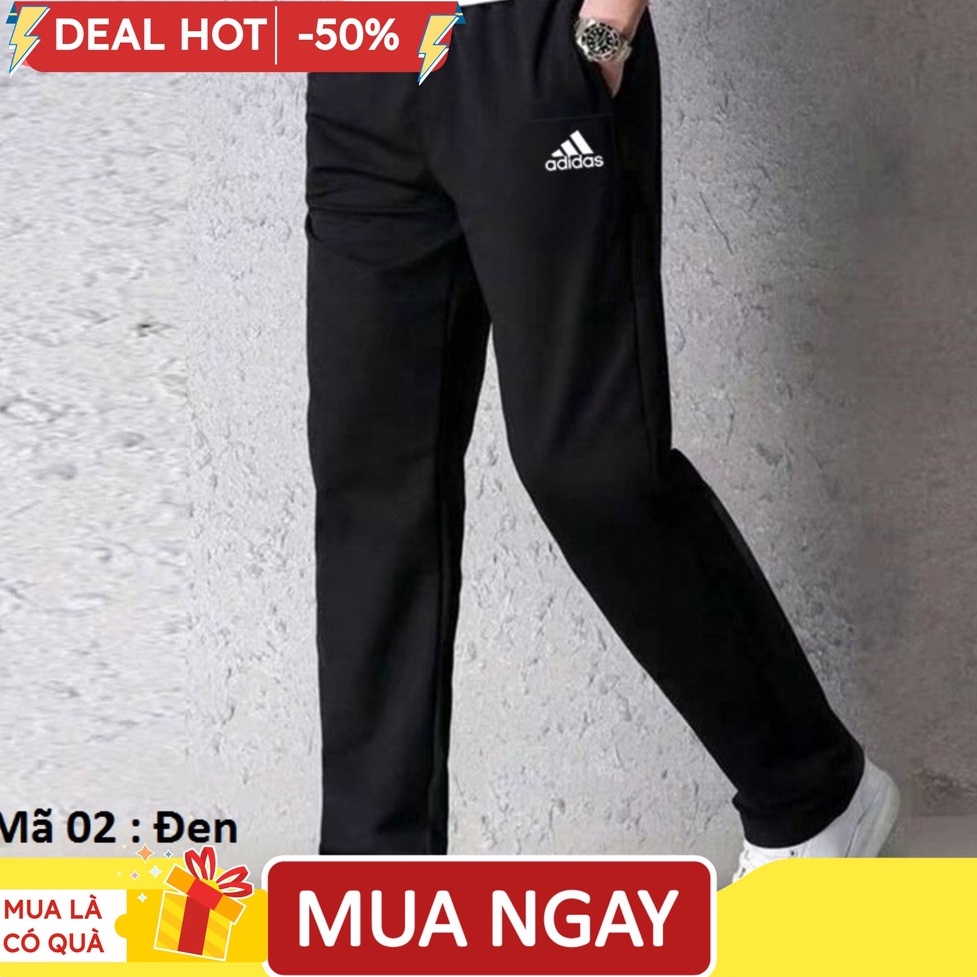 Quần Jogger nam ADIDAS thể thao chất liệu cotton da cá co giãn 4 chiều, thấm hút mồ hôi 3 màu