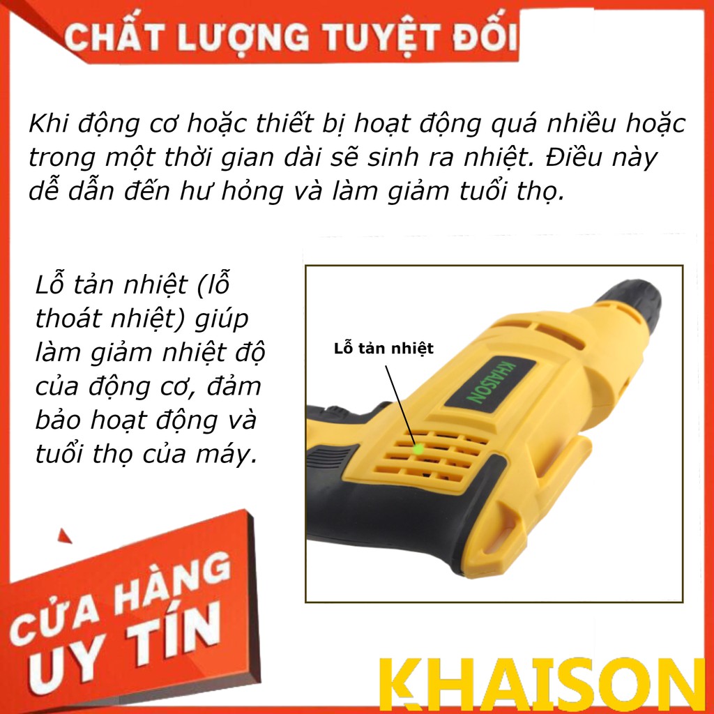 Máy khoan, máy bắt vít điện cầm tay KHAISON nhỏ gọn Tặng mũi khoan, mũi vít