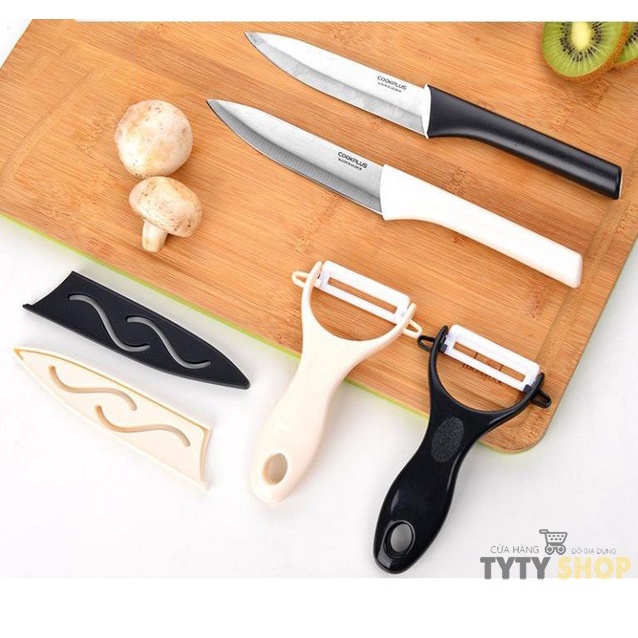 Bộ dao có nắp đậy 5" và dao bào bằng sứ Lock&Lock Cookplus CKK502 - HÀNG CHÍNH HÃNG
