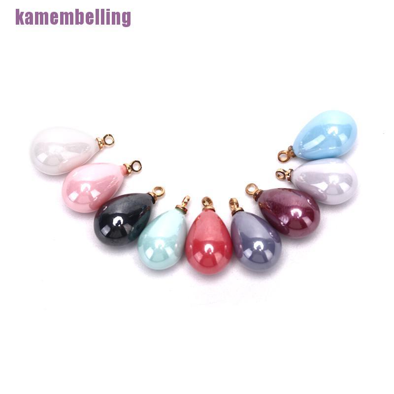 Set 10 Mặt Dây Chuyền Ngọc Trai Hình Giọt Nước Thời Trang DIY