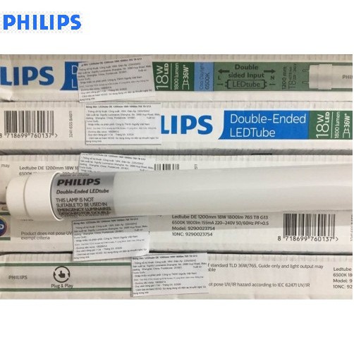 Bóng led tube Philips ecofit DE 0,6m 9w/765 ( đấu dây 2 đầu tiện lợi)