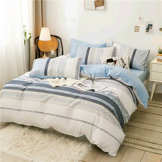 Cotton Poly Bộ Chăn Ga Gối Họa Tiết Đơn