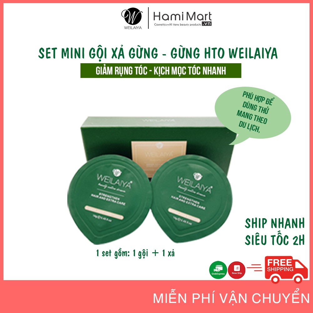Bộ Gội Xả Gừng Weilaiya Mini Mẫu Mới 14g (Tóc Khô - Tóc Dầu)