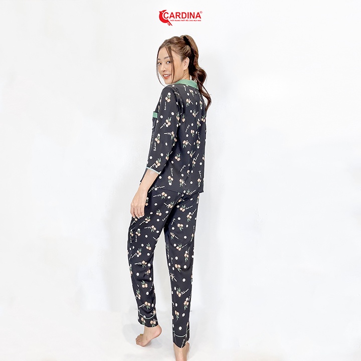 Đồ Bộ Nữ 𝐂𝐀𝐑𝐃𝐈𝐍𝐀 Pijama Chất Lụa Satin Nhật 7 Màu Cao Cấp Quần Dài Áo Tay Lỡ Họa Tiết 1Pi17