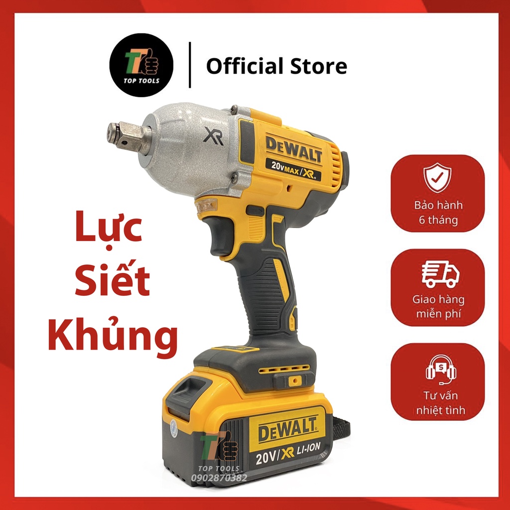 Máy bắn Bulong, máy siết bulong Dewalt, Lực siết khủng 880Nm mở được ốc lớn