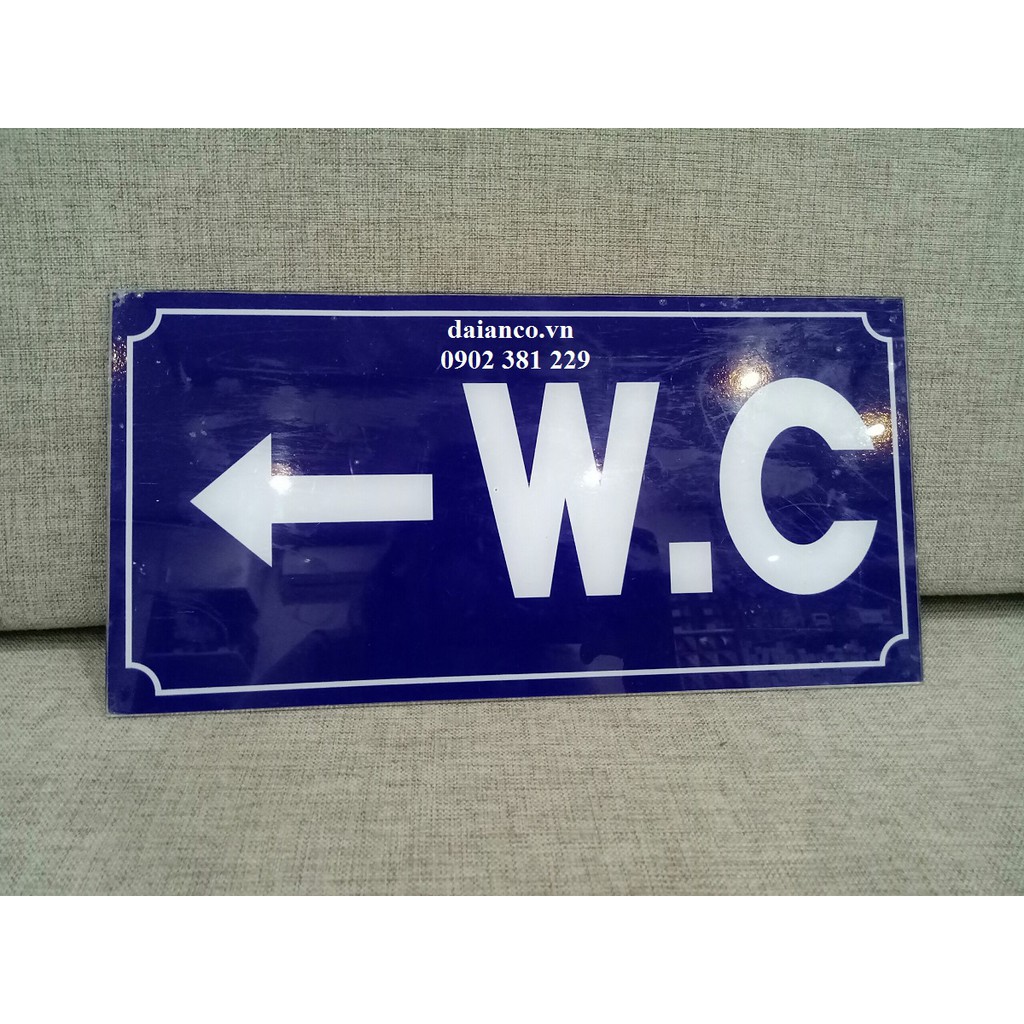 Bảng nhà vệ sinh, WC bằng nhựa Mica dán decal 15*30cm