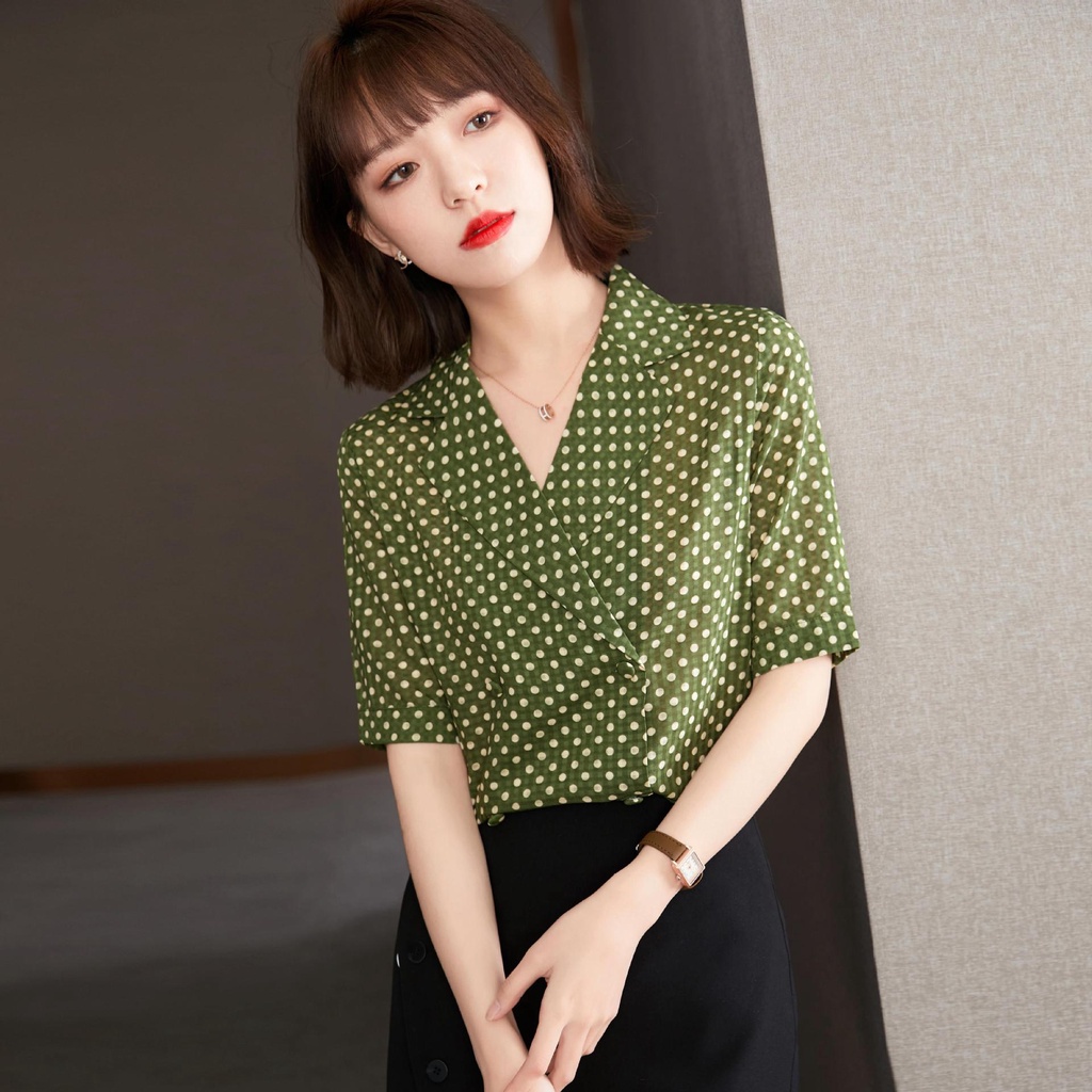 GT7338 Áo chiffon nữ hè tay ngắn hàng nhập