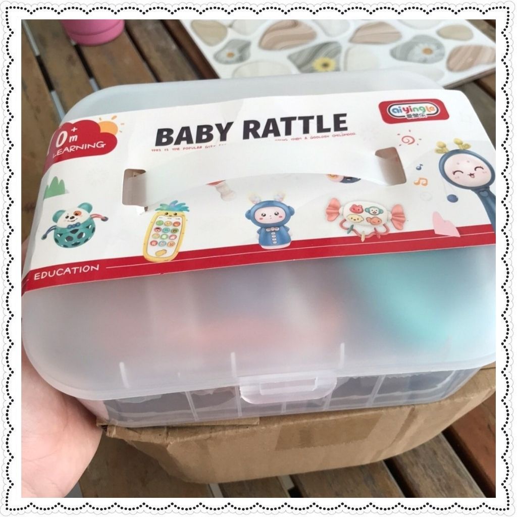 Đồ chơi gặm nướu cho bé xúc xắc 10 món Baby Rattle đồ chơi trẻ em cắn răng nhai mềm nhựa ABS cao cấp không tái chế