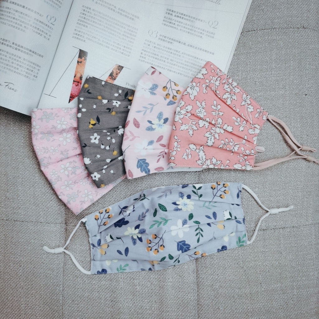 Khẩu Trang Cotton Chống Bụi In Họa Tiết Hoa Phong Cách Mới