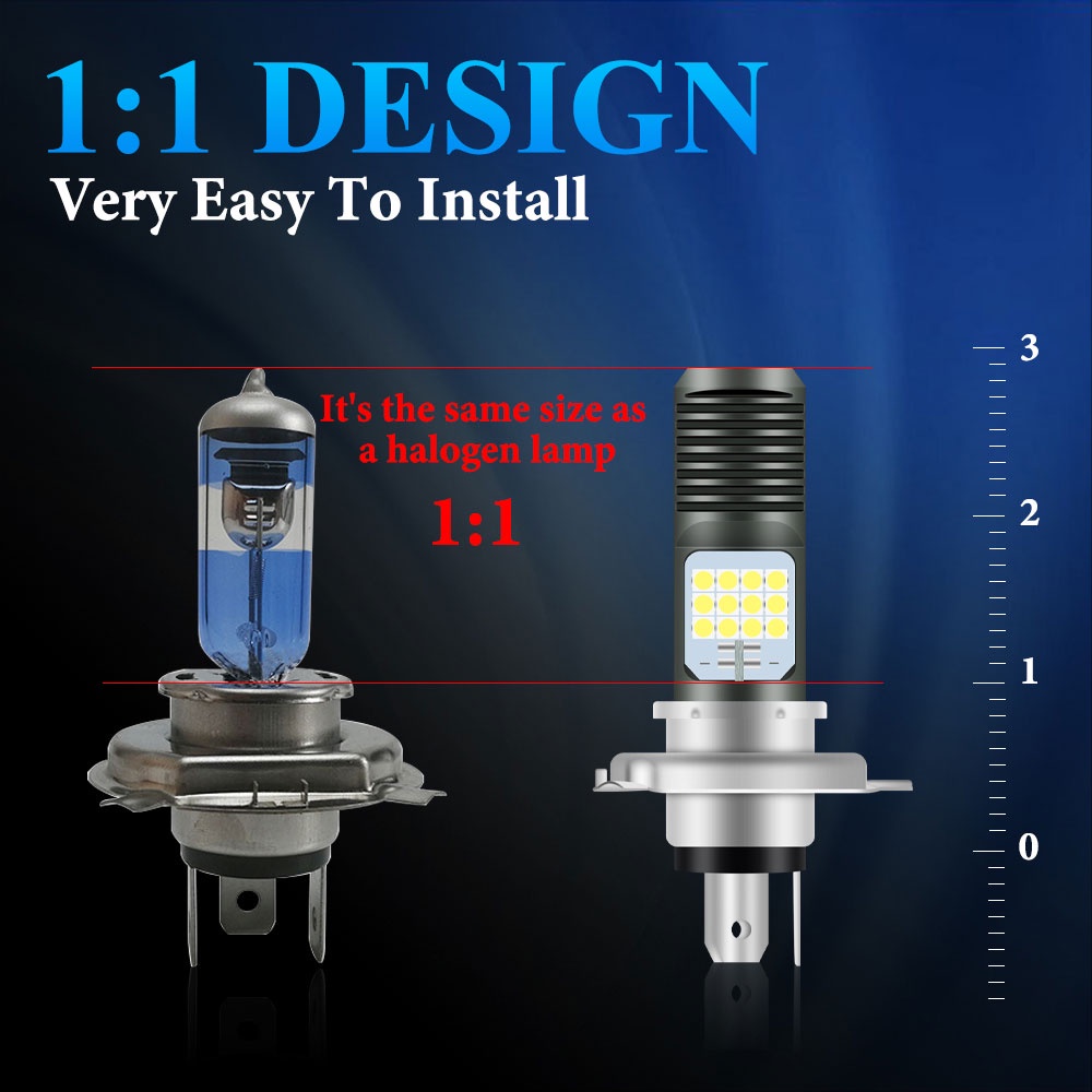 1 Bóng Đèn Pha Led H4 H6 BA20D P15D mio125 Hai Màu Trắng / Vàng Cho Xe Máy