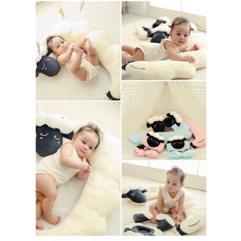 Gối cừu đa năng Good night baby Ellusben Hàn quốc- gối chữ C ngược