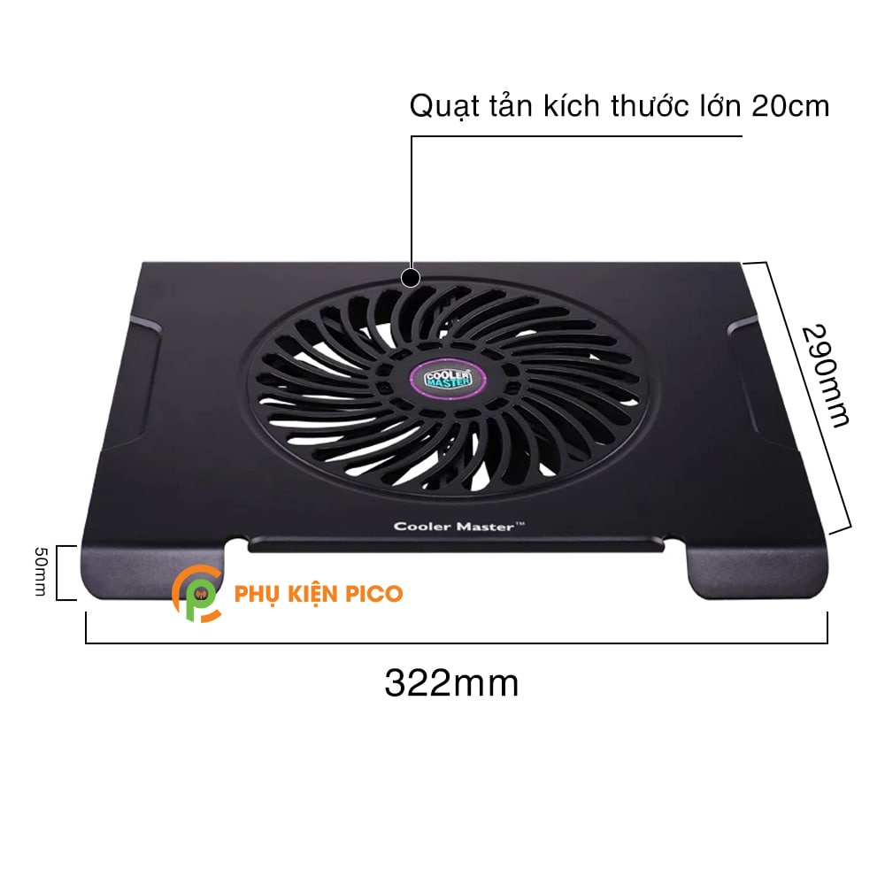 Đế tản nhiệt laptop, máy tính bảng chính hãng Cooler Master Notepal CMC3 ( Phụ kiện Pico )