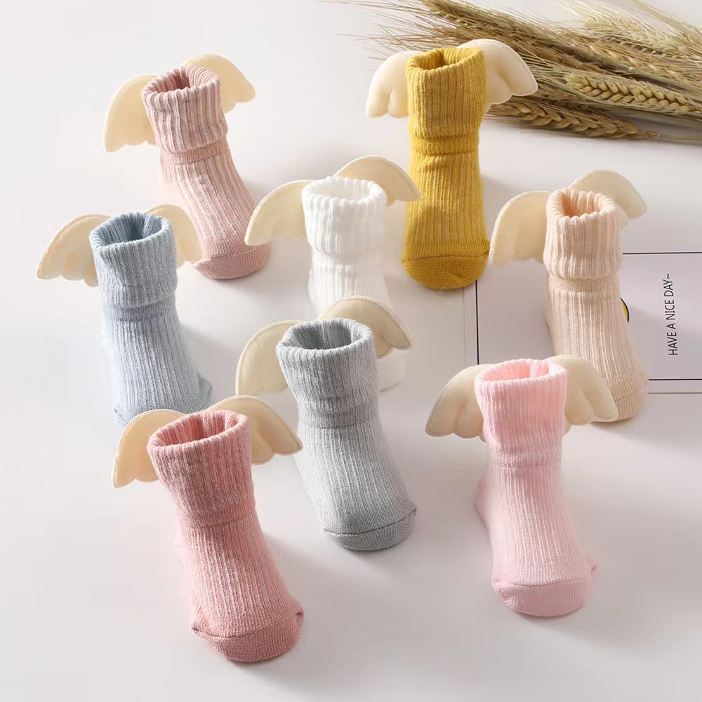 Vớ Cotton Đính Đôi Cánh Thiên Thần Không Bó Sát Chân Nhà Sản Xuất Cho Trẻ Em