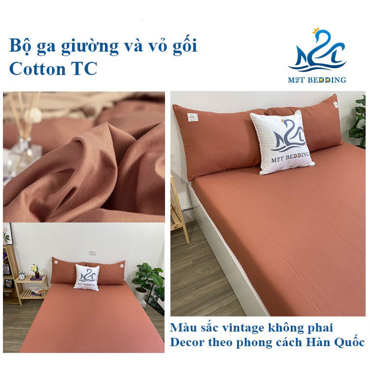 Bộ ga giường và vỏ gối Cotton Tici M2T Bedding ga gối Cotton Hàn Quốc đủ size drap nệm | BigBuy360