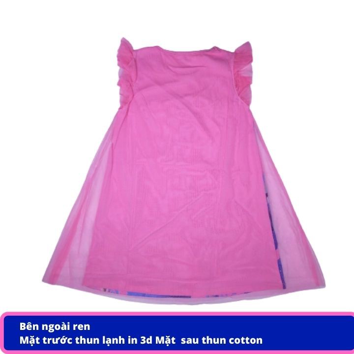 Đầm bé gái Elsa từ15-33kg- đầm công chúa bé gái bên ngoài ren - bên trong thun cotton - Tomchuakids.