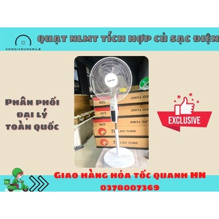 Quạt tích điện năng lượng mặt trời tích hợp sạc điện 220v