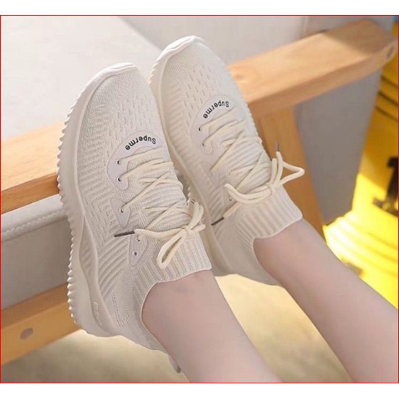 Giày sneaker nữ cổ chun cao cấp,Vải dệt thoáng khí,Đế cao su cao 4cm .(Lưu ý Phom rộng lùi lại 1 ri ak) | WebRaoVat - webraovat.net.vn